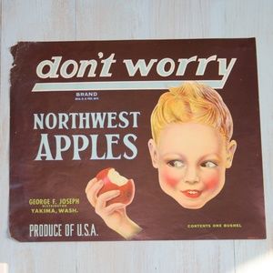 Original 1920's Apple Crate Label